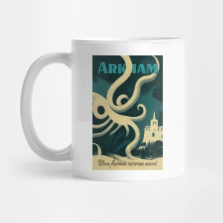 Arkham. Vintage Lovecraftian Travel Poster Mug